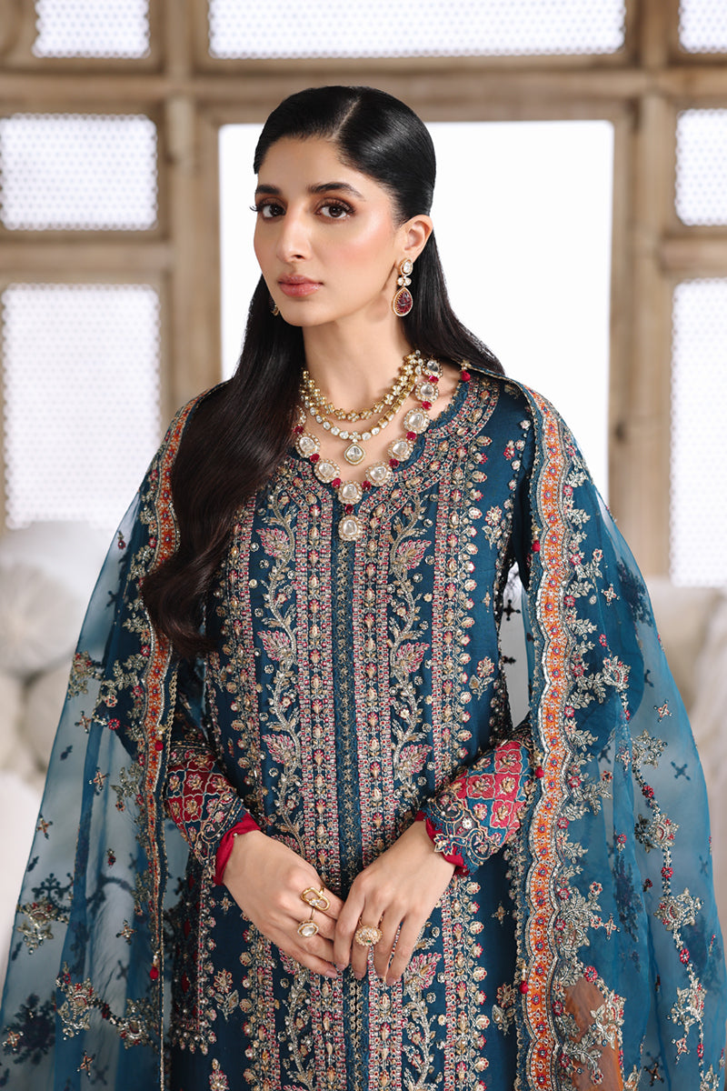 Qalamkar | Shadmaani Formals 25 | RH-02 NEELAM - Wedding Dress - available at Maria Faisal in UK and USA.
