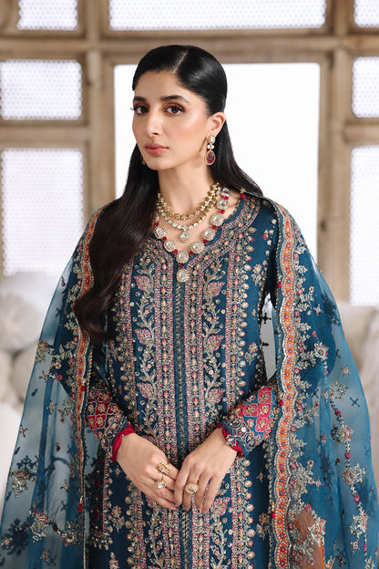 Qalamkar | Shadmaani Formals 25 | RH-02 NEELAM - Wedding Dress - available at Maria Faisal in UK and USA.
