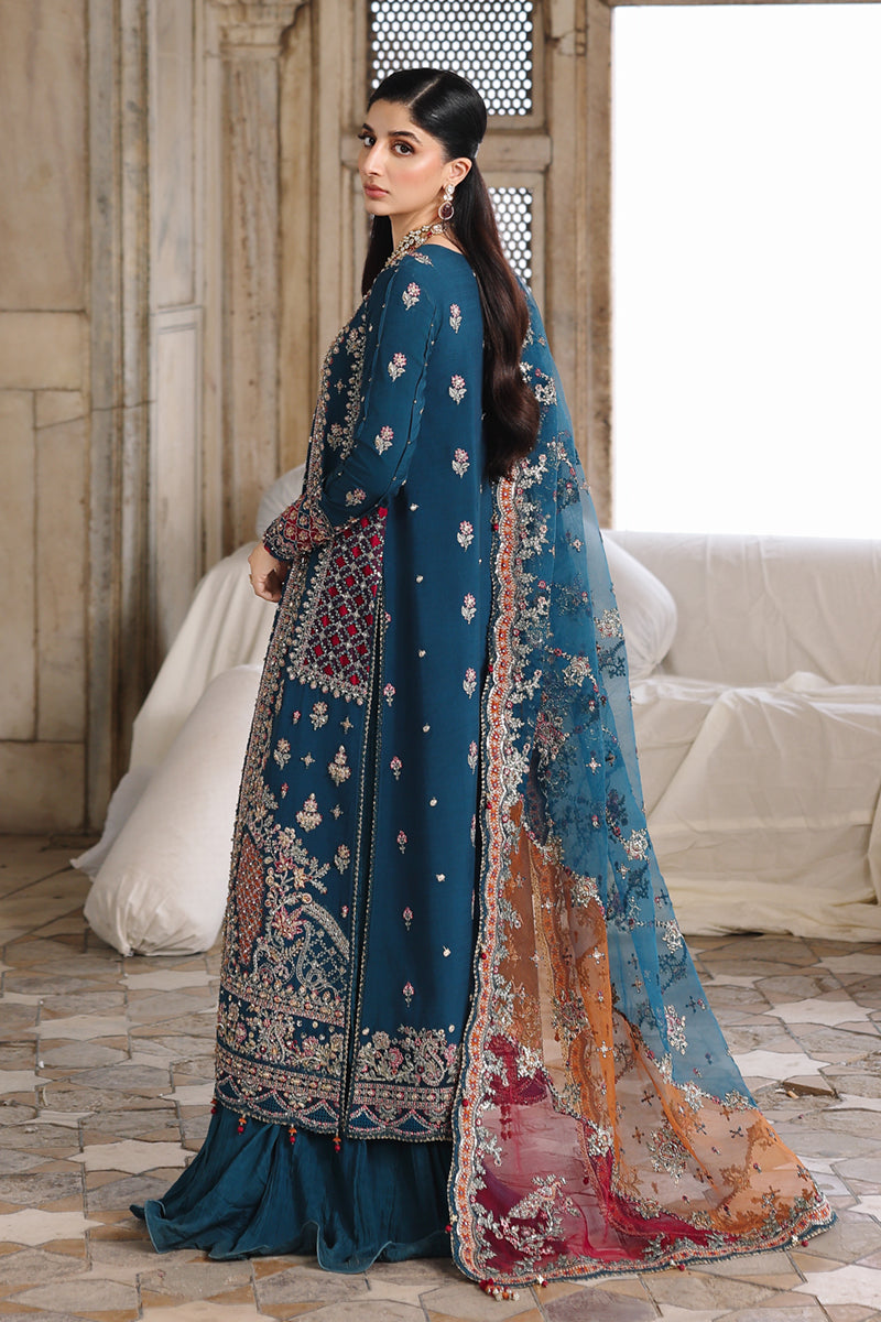 Qalamkar | Shadmaani Formals 25 | RH-02 NEELAM - Wedding Dress - available at Maria Faisal in UK and USA.