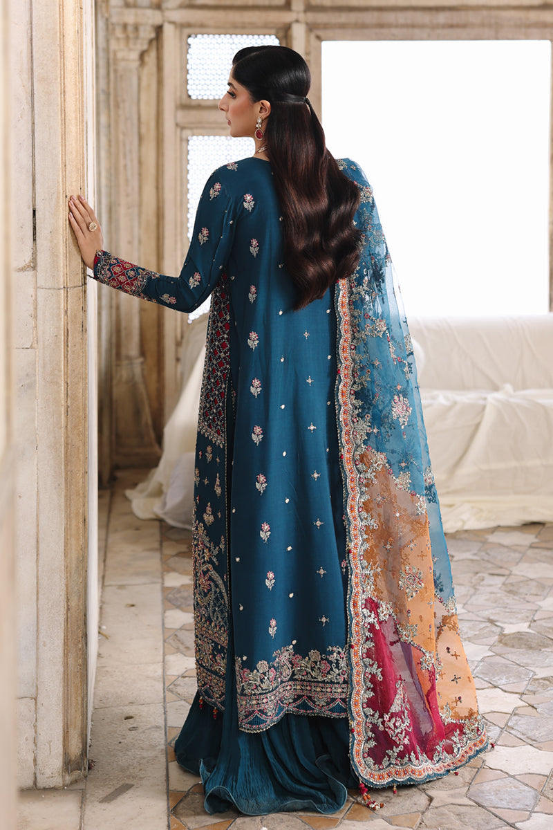 Qalamkar | Shadmaani Formals 25 | RH-02 NEELAM - Wedding Dress - available at Maria Faisal in UK and USA.