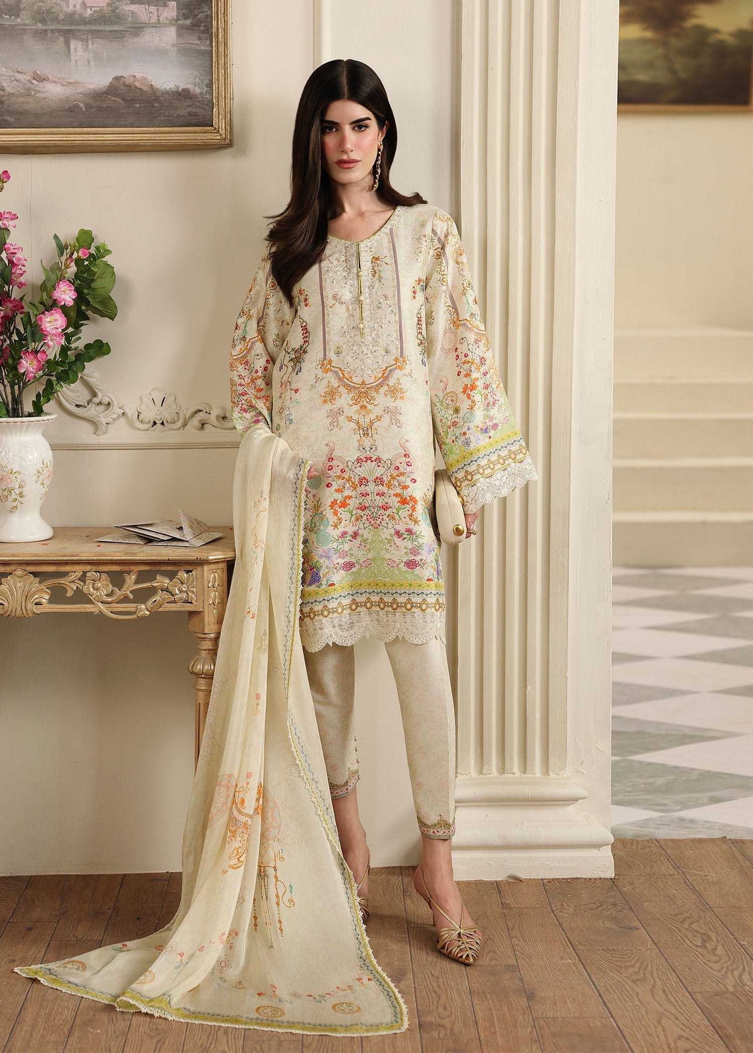 Kanwal Malik | Sorelle Luxe Silk 26 | Mirelle - Luxury Dress - available at Maria Faisal in UK and USA.