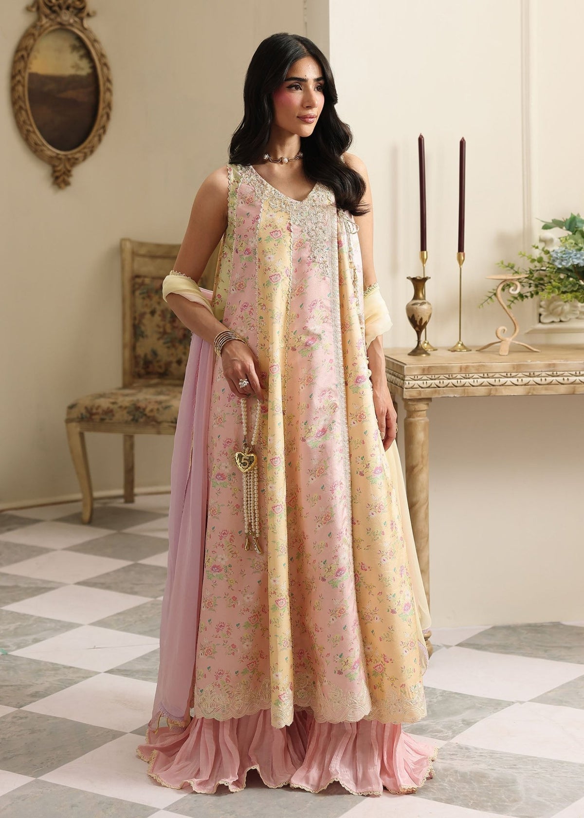 Kanwal Malik | Sorelle Luxe Silk 26 | Liora - Luxury Dress - available at Maria Faisal in UK and USA.