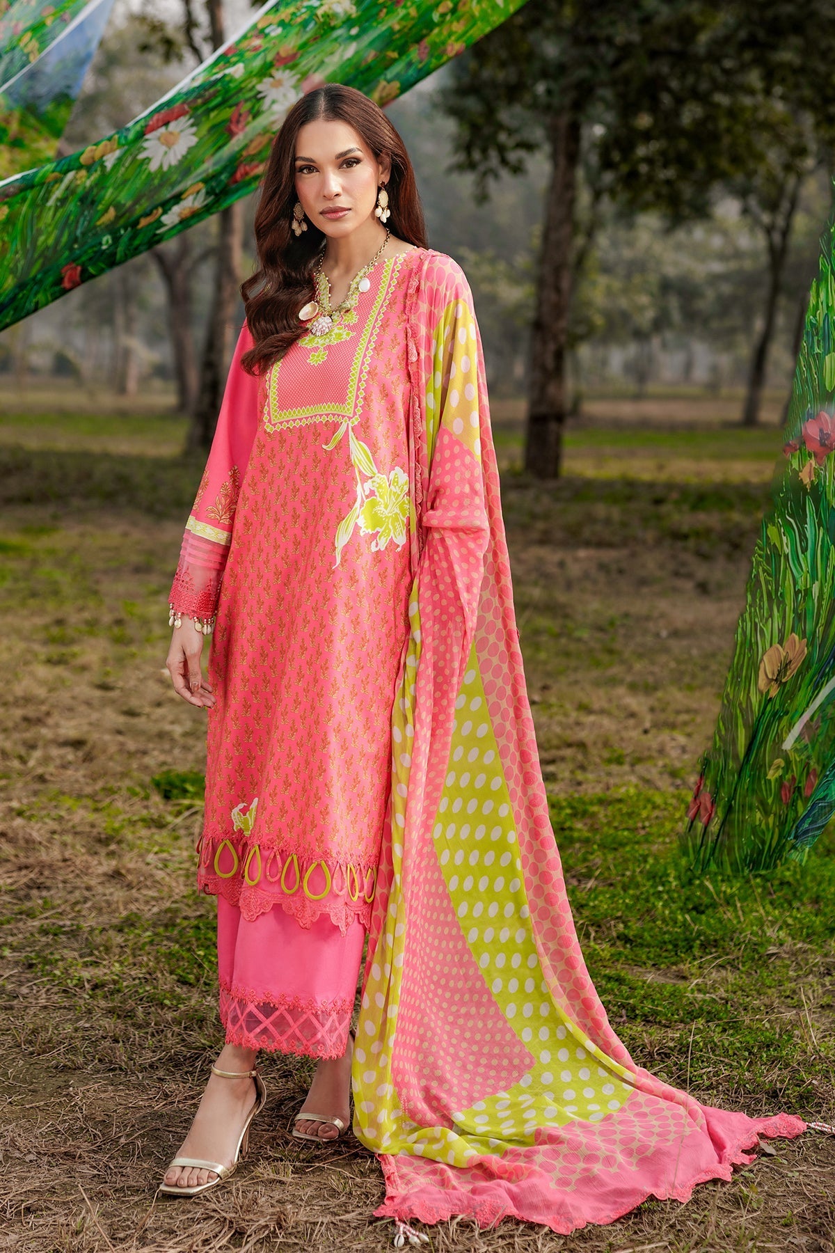 Charizma | Combination Lawn | CC6-18 - Luxury Dress - available at Maria Faisal in UK and USA.