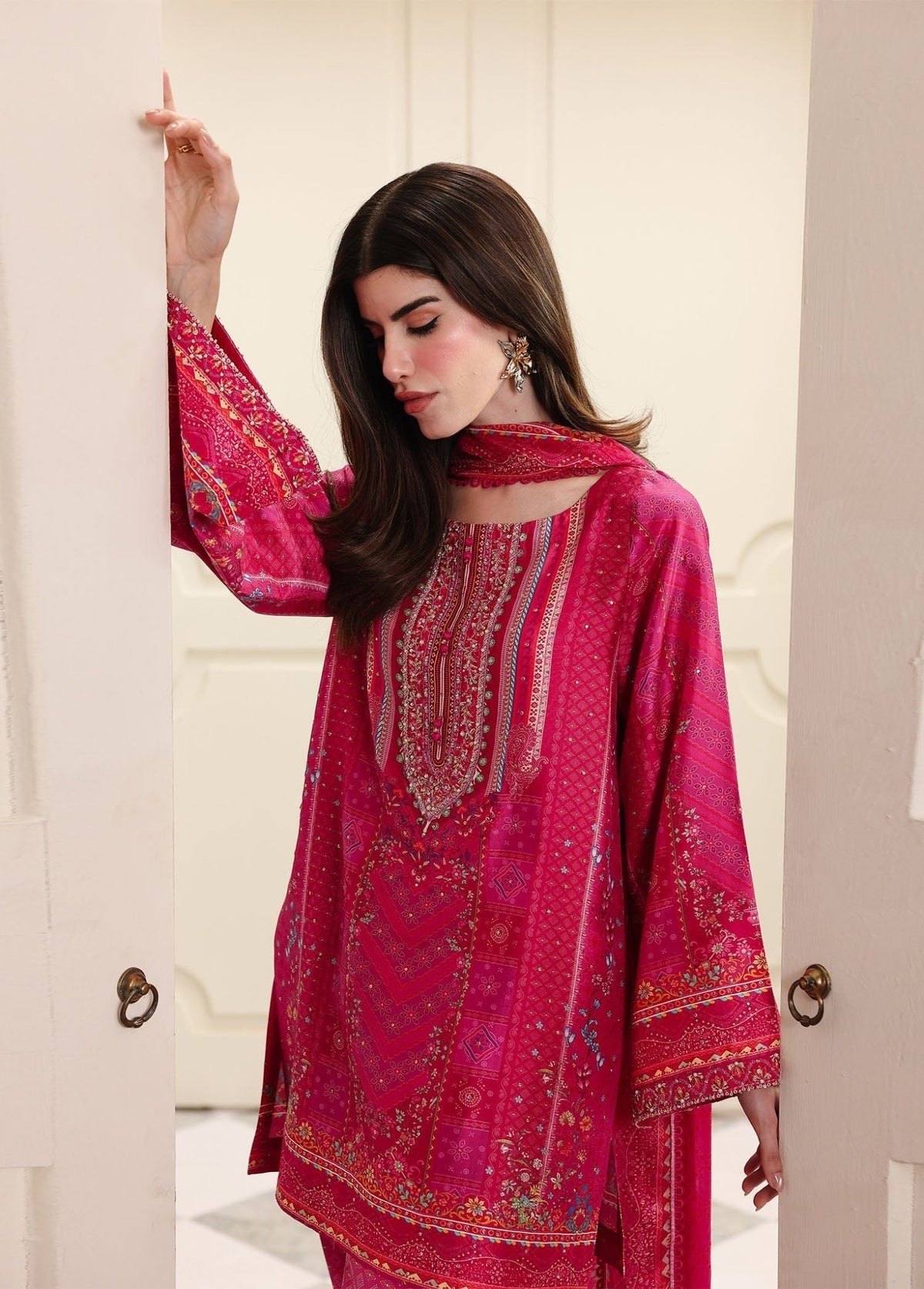 Kanwal Malik | Sorelle Luxe Silk 26 | Ziven - Luxury Dress - available at Maria Faisal in UK and USA.