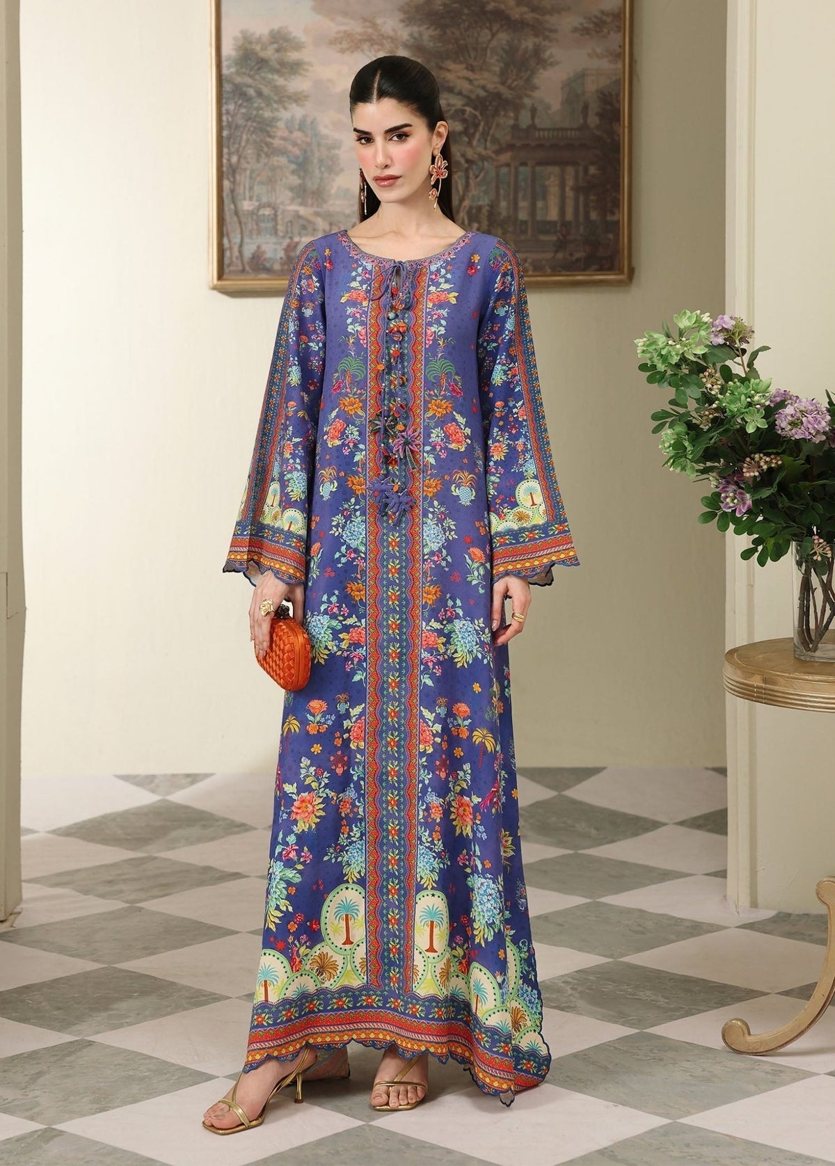 Kanwal Malik | Sorelle Luxe Silk 26 | Noire - Luxury Dress - available at Maria Faisal in UK and USA.