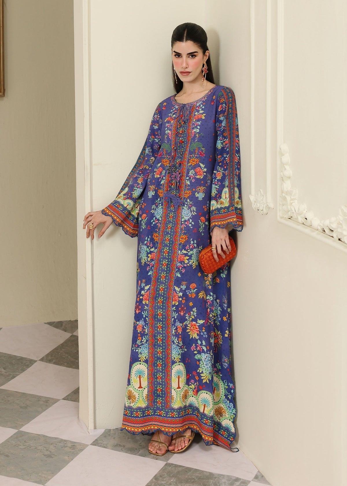 Kanwal Malik | Sorelle Luxe Silk 26 | Noire - Luxury Dress - available at Maria Faisal in UK and USA.