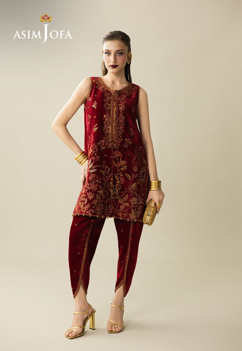 Asim Jofa | Makhmal Velvet 25 | AJULM-05 - Formal Dress - available at Maria Faisal in UK and USA.