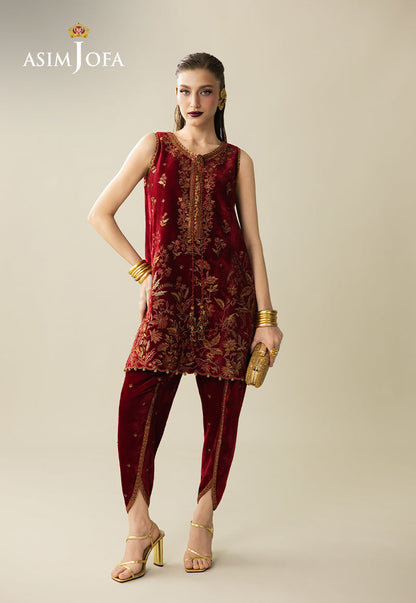 Asim Jofa | Makhmal Velvet 25 | AJULM-05 - Formal Dress - available at Maria Faisal in UK and USA.