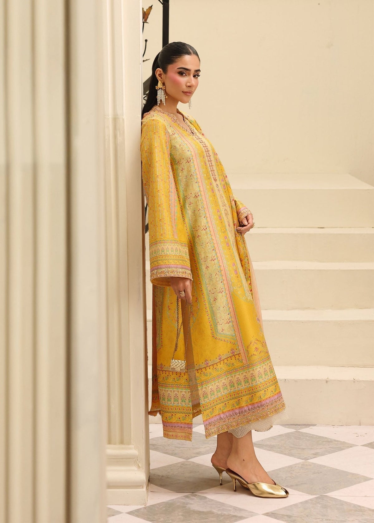 Kanwal Malik | Sorelle Luxe Silk 26 | Caprina - Luxury Dress - available at Maria Faisal in UK and USA.