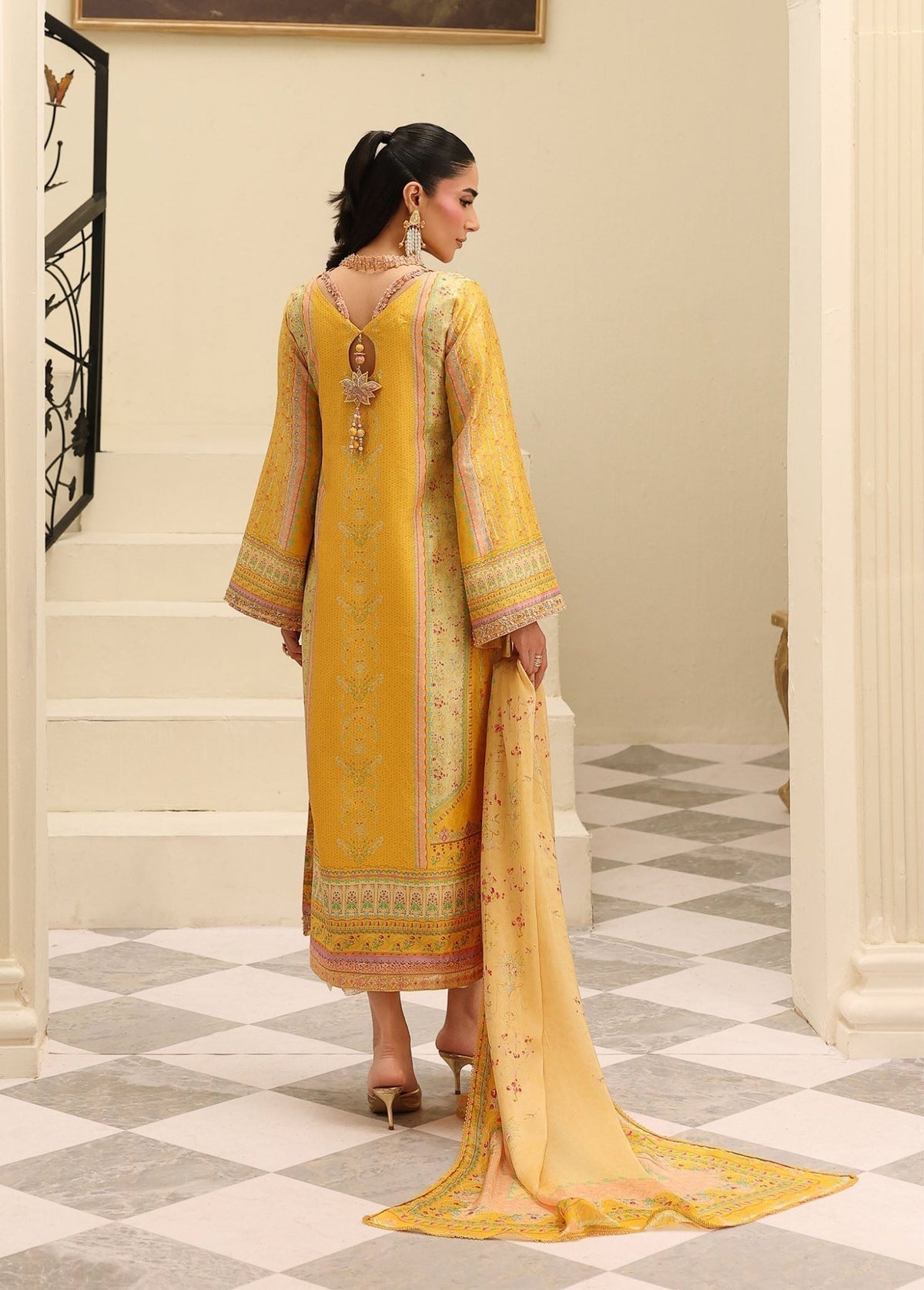 Kanwal Malik | Sorelle Luxe Silk 26 | Caprina - Luxury Dress - available at Maria Faisal in UK and USA.
