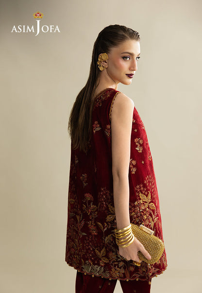 Asim Jofa | Makhmal Velvet 25 | AJULM-05 - Formal Dress - available at Maria Faisal in UK and USA.
