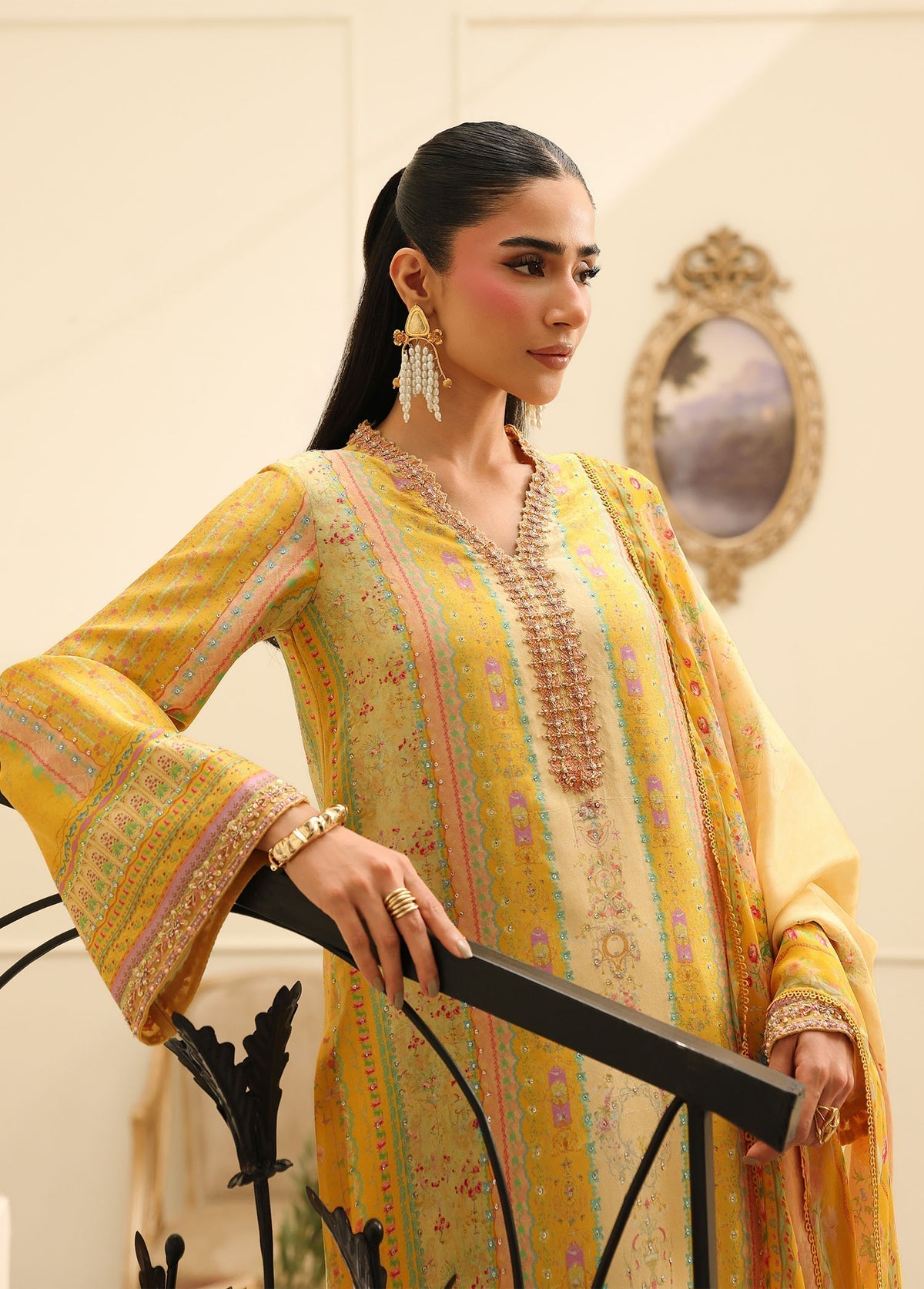 Kanwal Malik | Sorelle Luxe Silk 26 | Caprina - Luxury Dress - available at Maria Faisal in UK and USA.