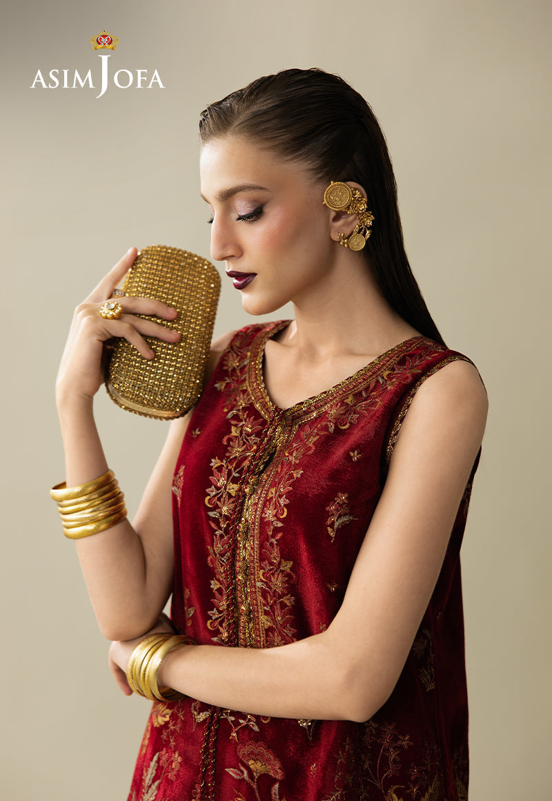 Asim Jofa | Makhmal Velvet 25 | AJULM-05 - Formal Dress - available at Maria Faisal in UK and USA.