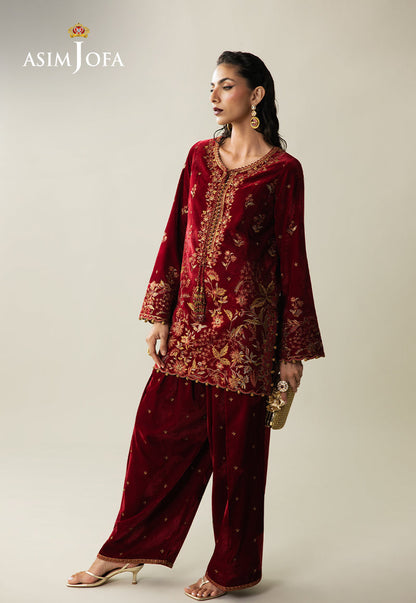 Asim Jofa | Makhmal Velvet 25 | AJULM-05 - Formal Dress - available at Maria Faisal in UK and USA.