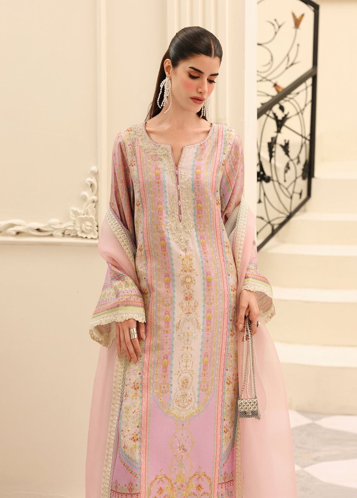 Kanwal Malik | Sorelle Luxe Silk 26 | Roselle - Luxury Dress - available at Maria Faisal in UK and USA.