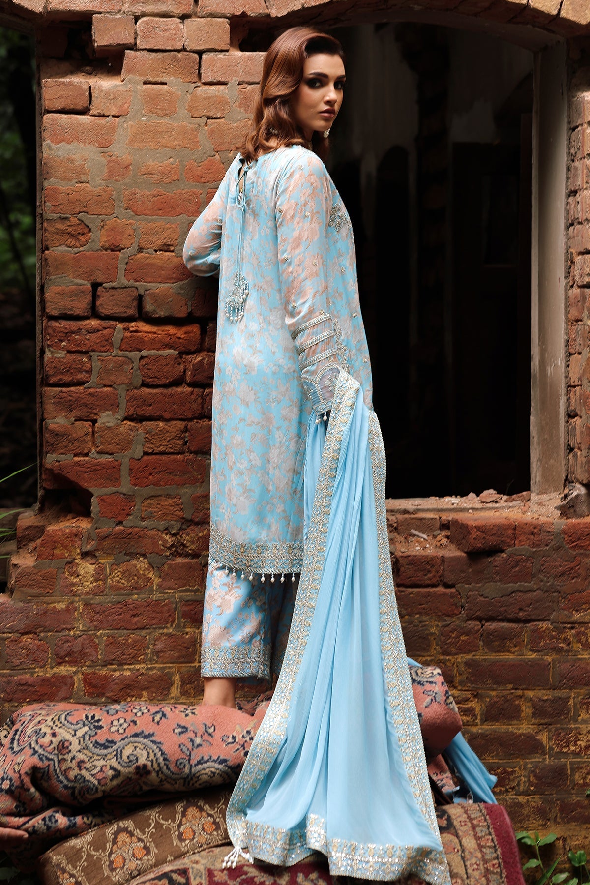 Charizma | Vasal Chiffon | VSL6-15 - Dress - available at Maria Faisal in UK and USA.