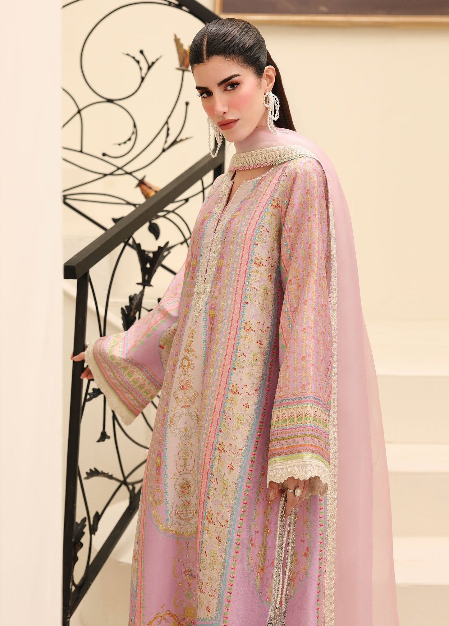 Kanwal Malik | Sorelle Luxe Silk 26 | Roselle - Luxury Dress - available at Maria Faisal in UK and USA.