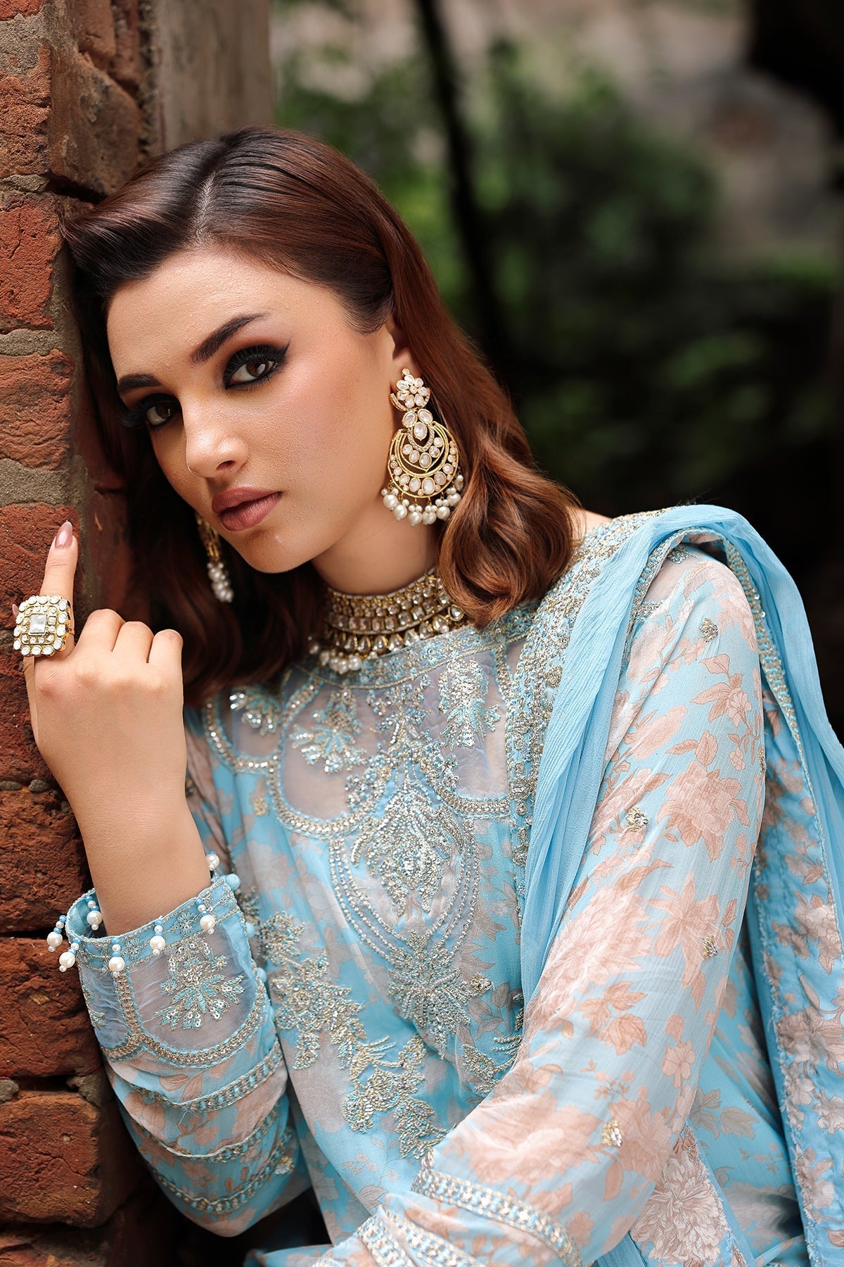 Charizma | Vasal Chiffon | VSL6-15 - Dress - available at Maria Faisal in UK and USA.