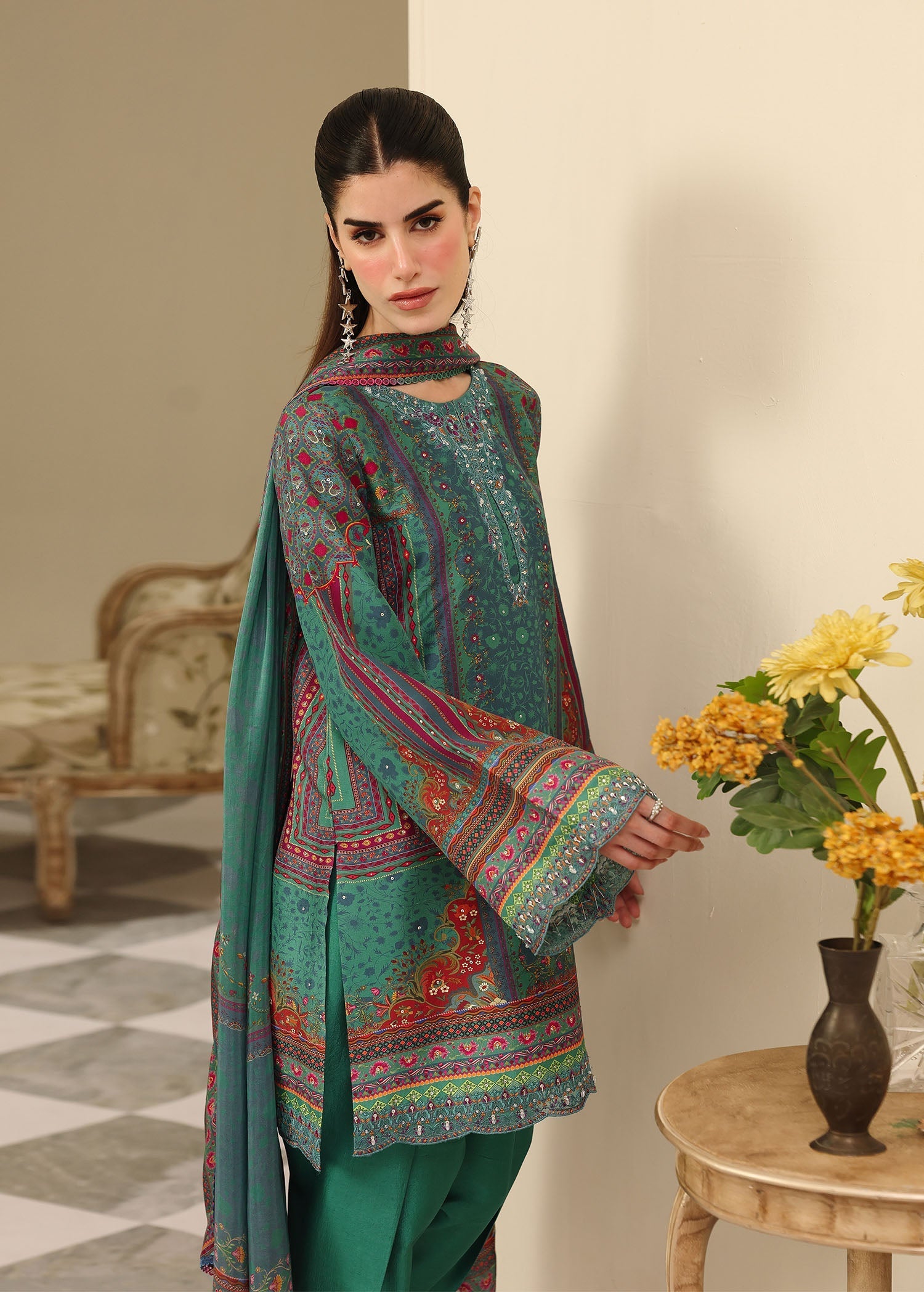 Kanwal Malik | Sorelle Luxe Silk 26 | Jiana - Luxury Dress - available at Maria Faisal in UK and USA.