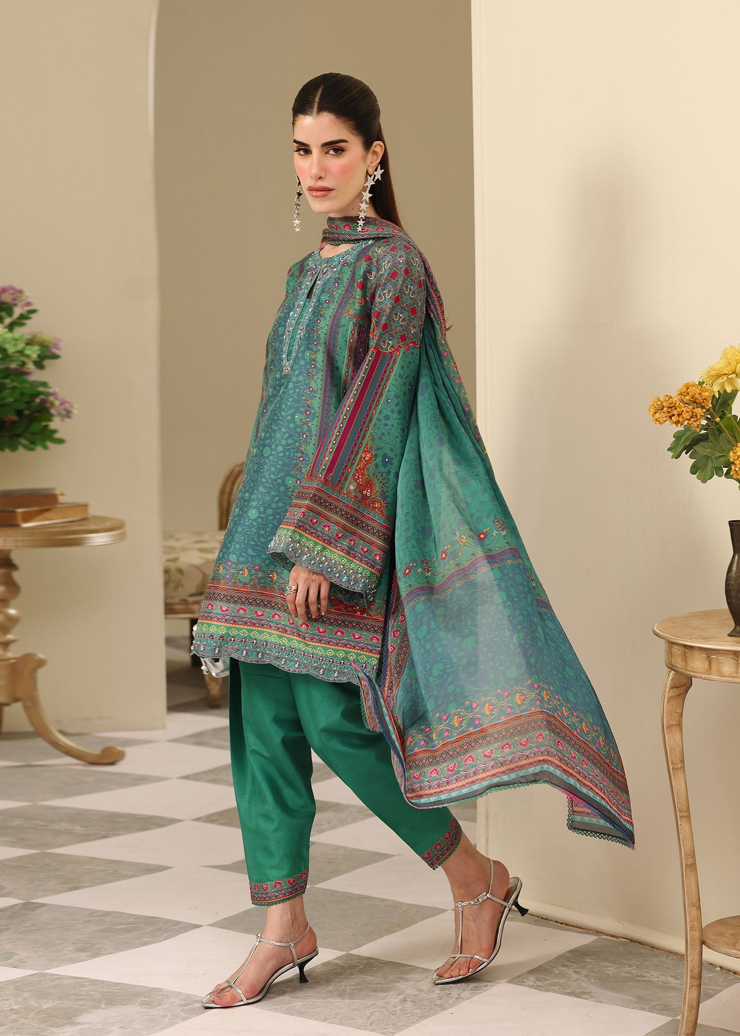 Kanwal Malik | Sorelle Luxe Silk 26 | Jiana - Luxury Dress - available at Maria Faisal in UK and USA.