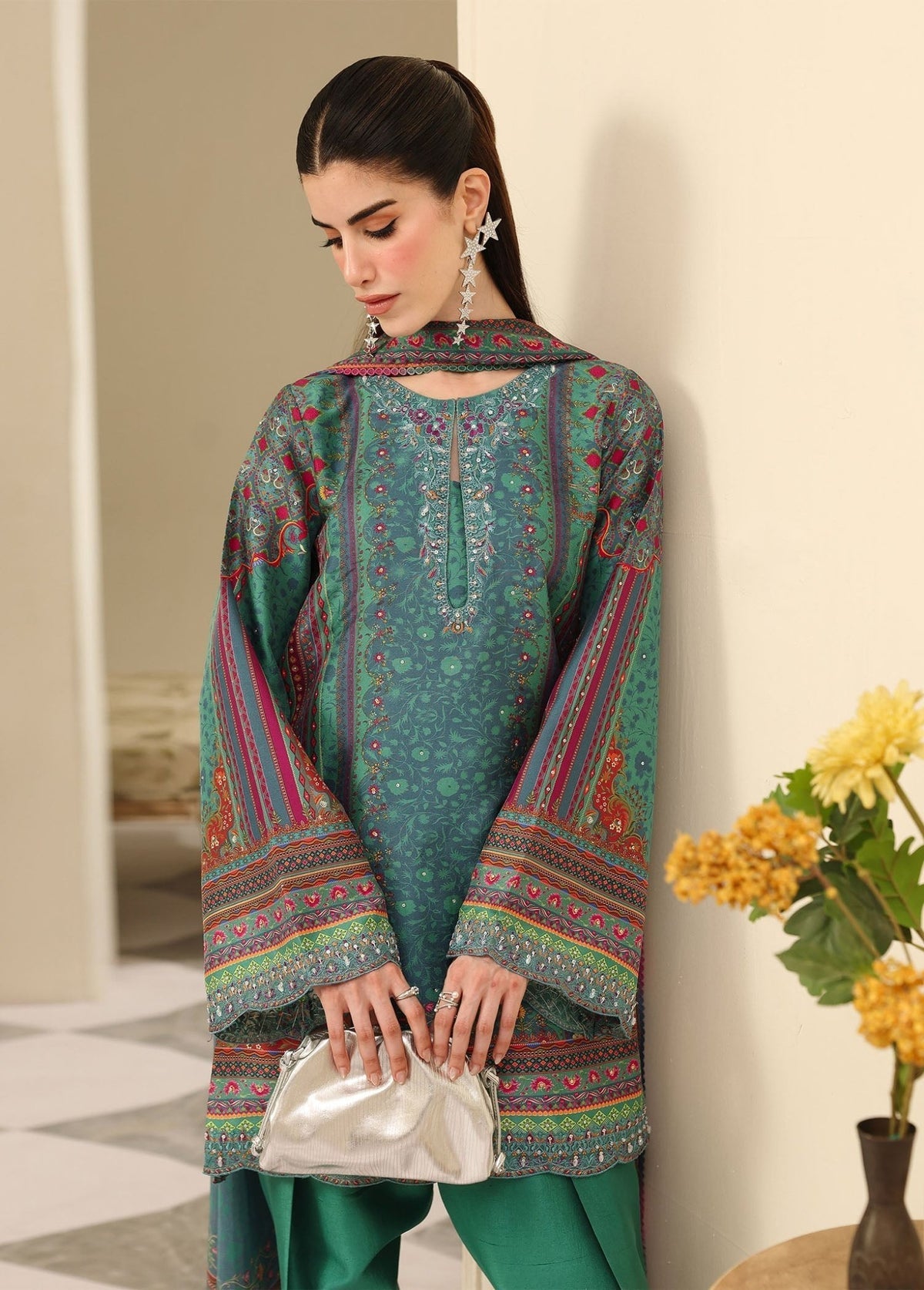 Kanwal Malik | Sorelle Luxe Silk 26 | Jiana - Luxury Dress - available at Maria Faisal in UK and USA.