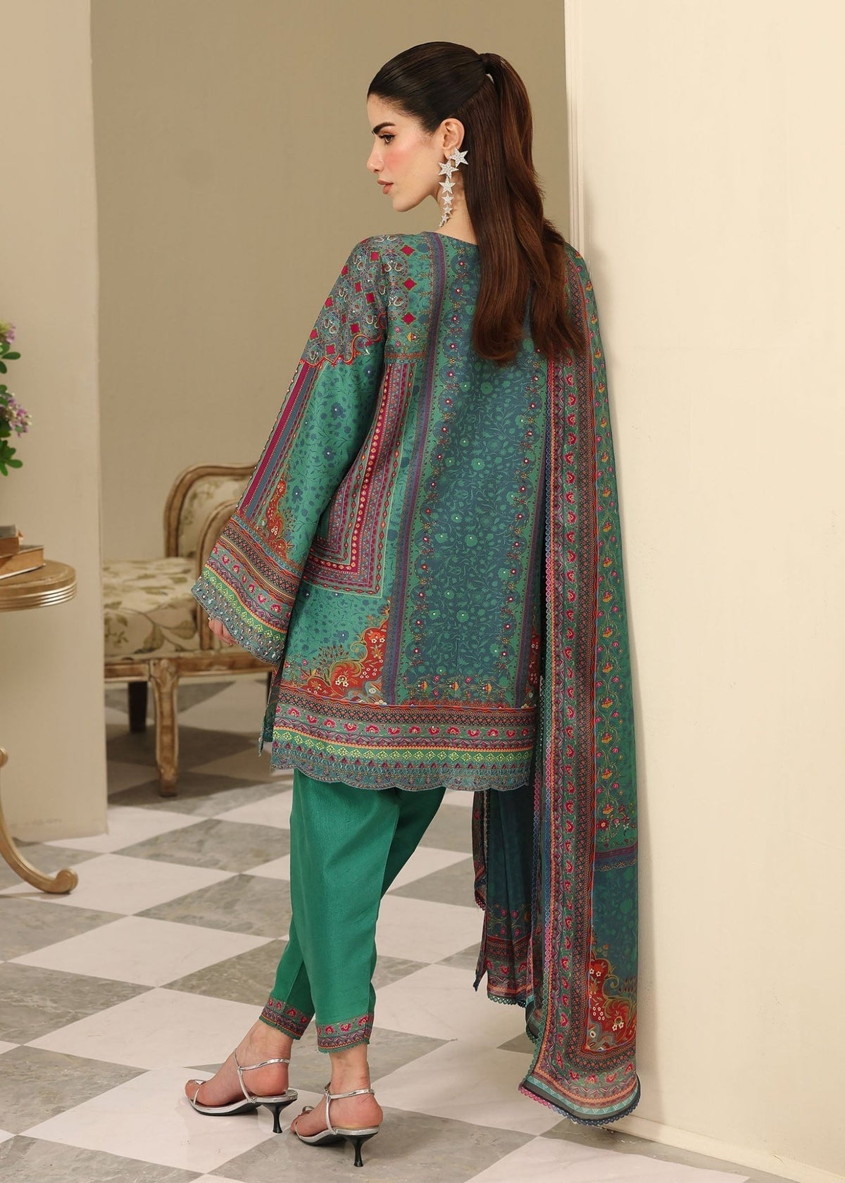 Kanwal Malik | Sorelle Luxe Silk 26 | Jiana - Luxury Dress - available at Maria Faisal in UK and USA.