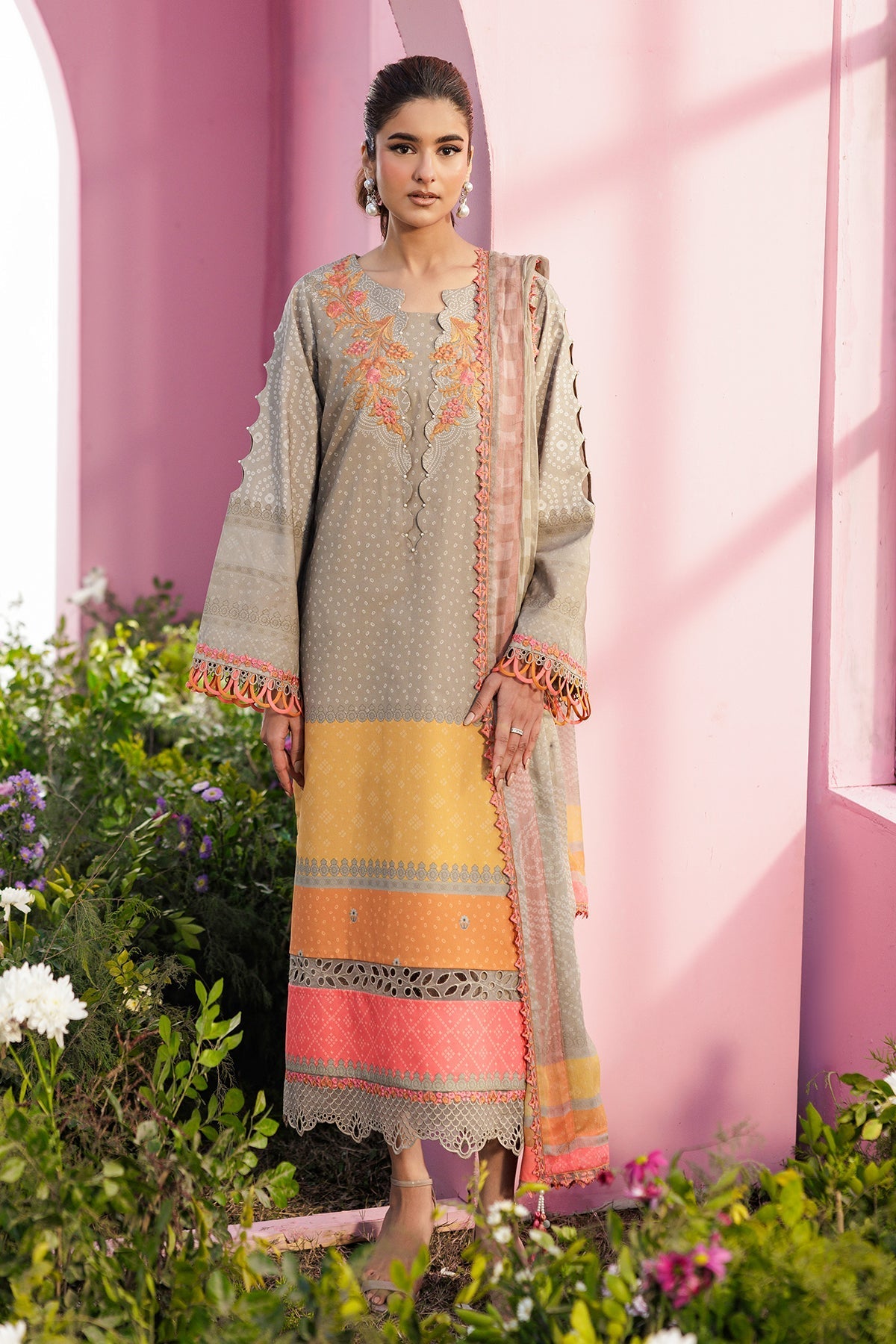 Charizma | Combination Lawn | CC6-15 - Luxury Dress - available at Maria Faisal in UK and USA.