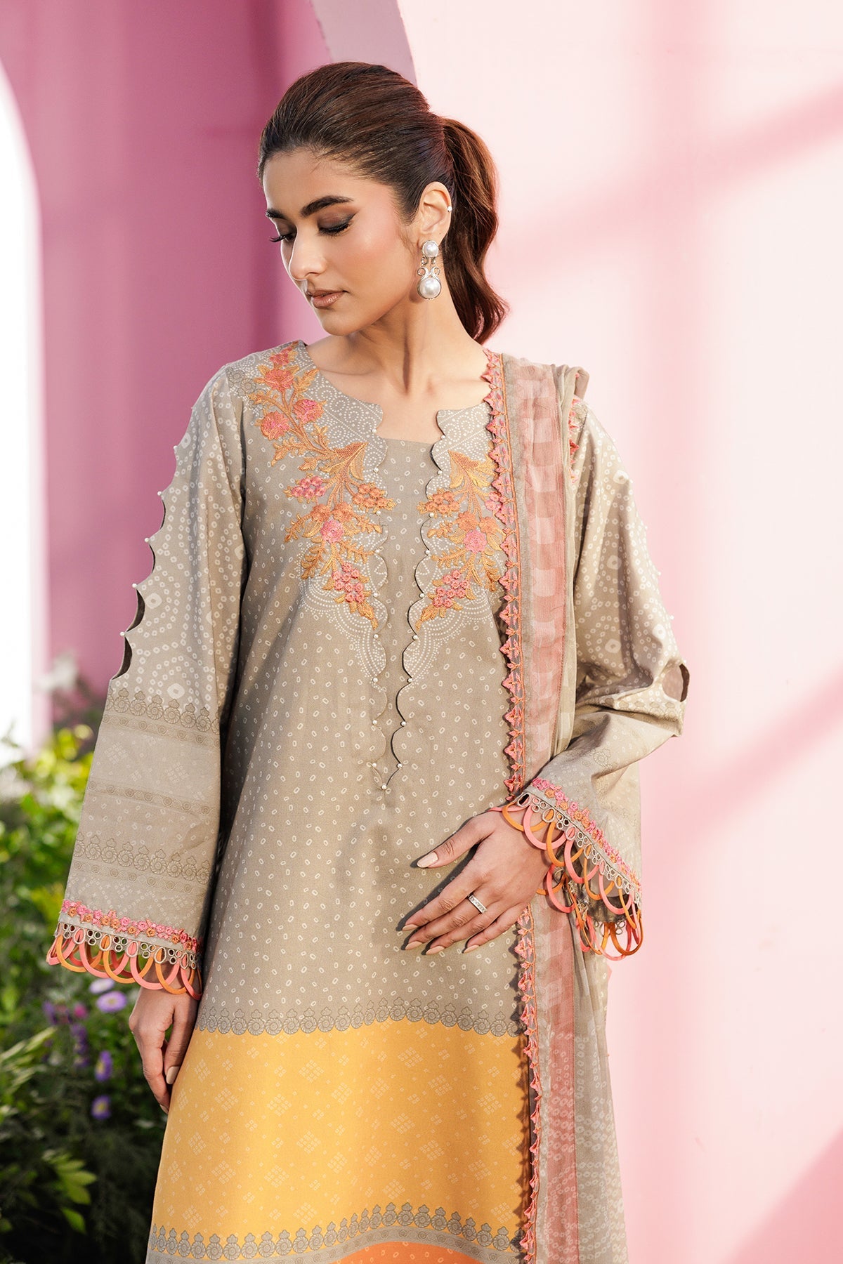 Charizma | Combination Lawn | CC6-15 - Luxury Dress - available at Maria Faisal in UK and USA.