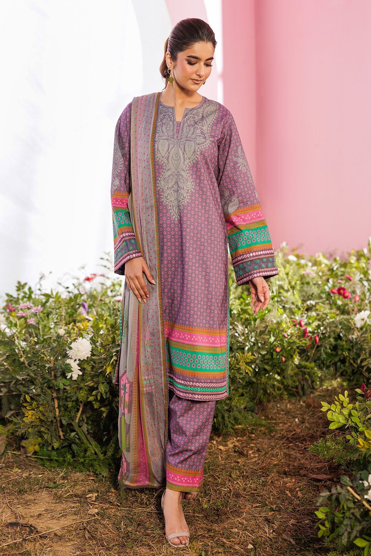 Charizma | Combination Lawn | CC6-17 - Luxury Dress - available at Maria Faisal in UK and USA.