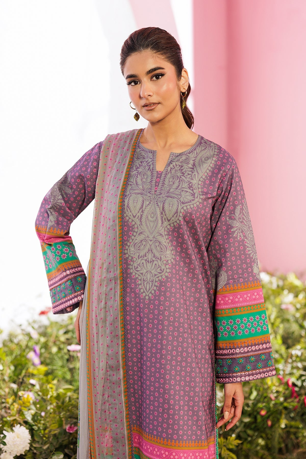 Charizma | Combination Lawn | CC6-17 - Luxury Dress - available at Maria Faisal in UK and USA.