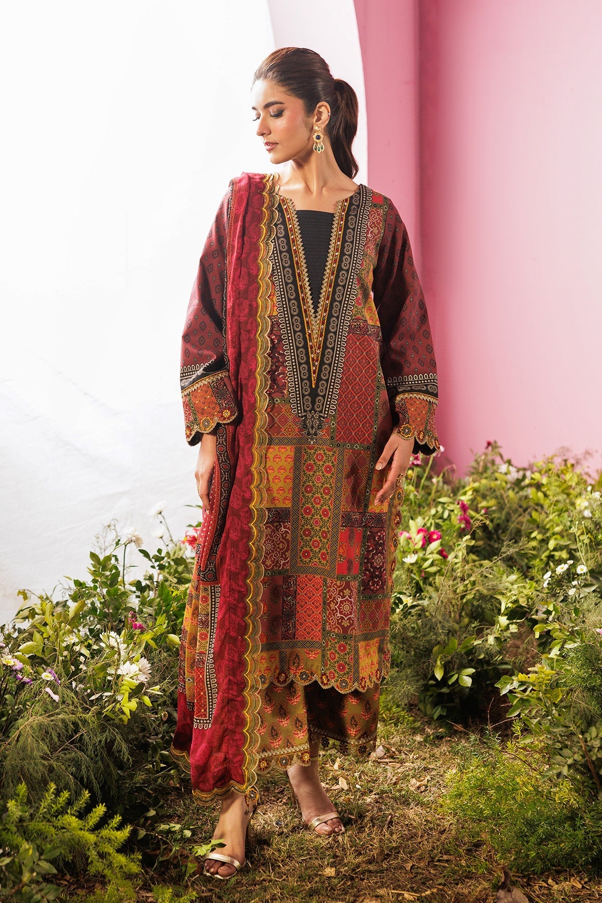 Charizma | Combination Lawn | CC6-16 - Luxury Dress - available at Maria Faisal in UK and USA.