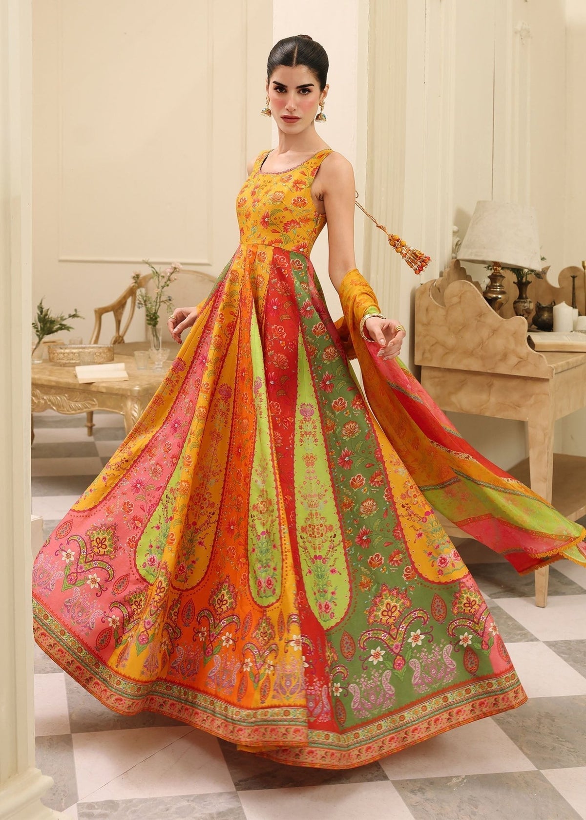 Kanwal Malik | Sorelle Luxe Silk 26 | Inaya - Luxury Dress - available at Maria Faisal in UK and USA.
