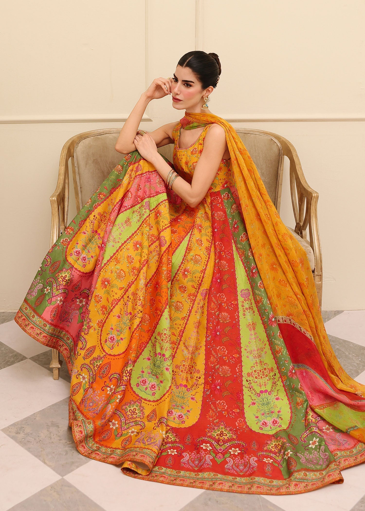 Kanwal Malik | Sorelle Luxe Silk 26 | Inaya - Luxury Dress - available at Maria Faisal in UK and USA.