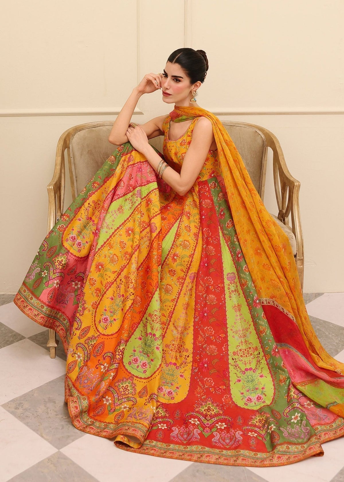 Kanwal Malik | Sorelle Luxe Silk 26 | Inaya - Luxury Dress - available at Maria Faisal in UK and USA.