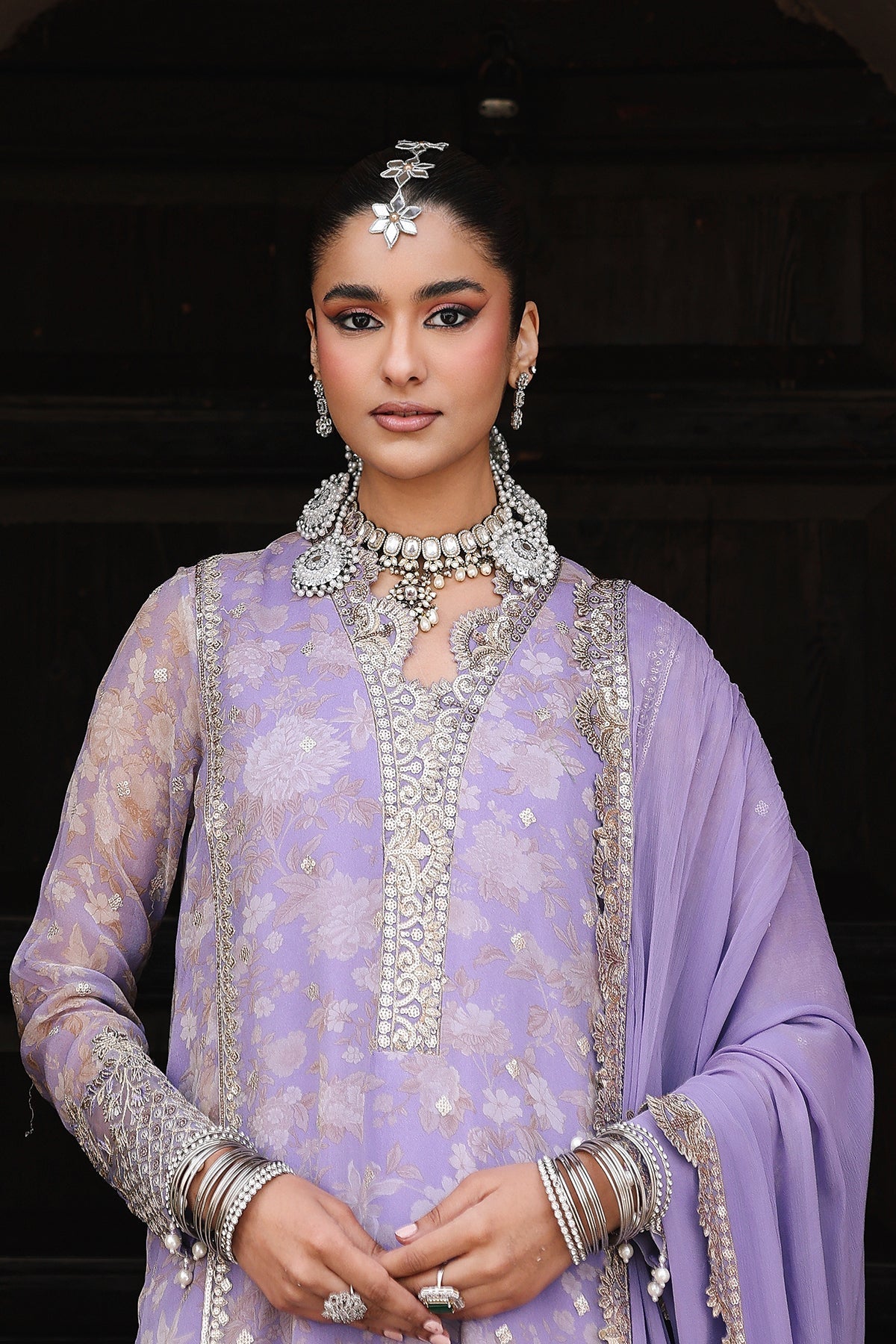 Charizma | Vasal Chiffon | VSL6-11 - Dress - available at Maria Faisal in UK and USA.