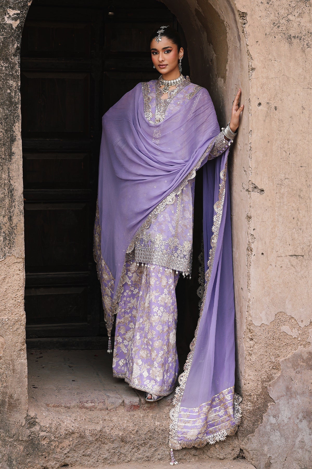Charizma | Vasal Chiffon | VSL6-11 - Dress - available at Maria Faisal in UK and USA.