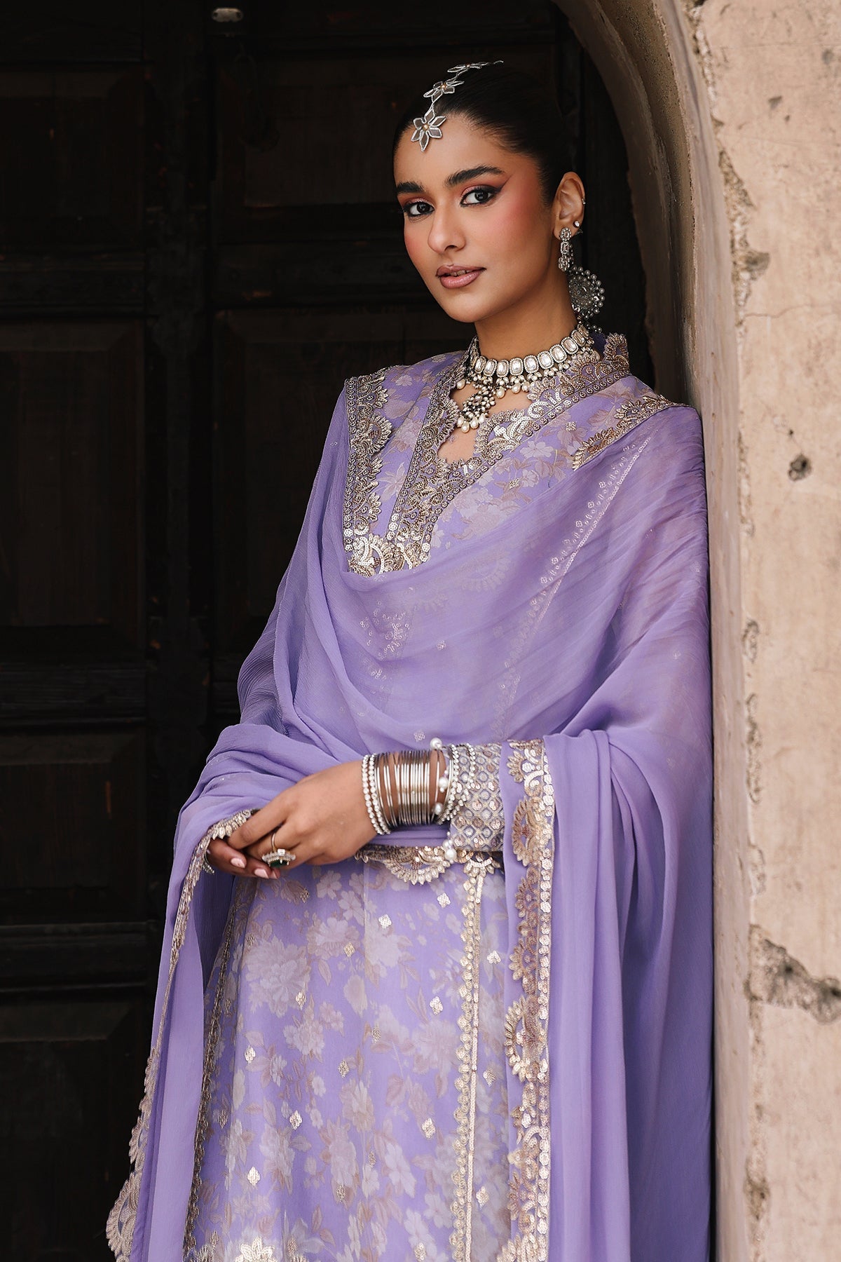 Charizma | Vasal Chiffon | VSL6-11 - Dress - available at Maria Faisal in UK and USA.