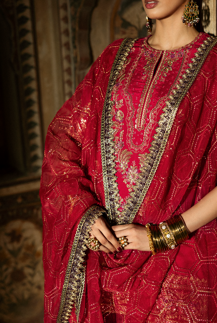 Saad Shaikh | Singhar Premium Silk 26 | GULRUKH - Dress - available at Maria Faisal in UK and USA.