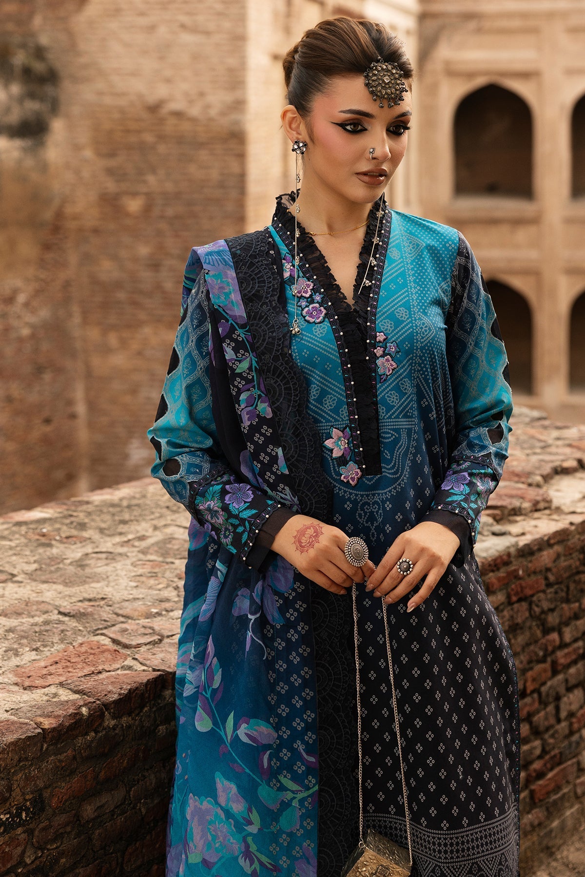 Charizma | Chunri Collection | CHN6-04 - Luxury Dress - available at Maria Faisal in UK and USA.