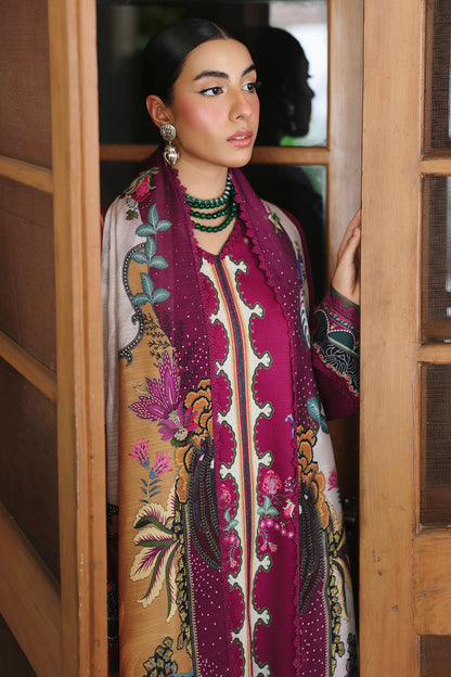 Qalamkar | QPrints Winter 25 | QW-04 (B) LACEY - Casual Dress - available at Maria Faisal in UK and USA.