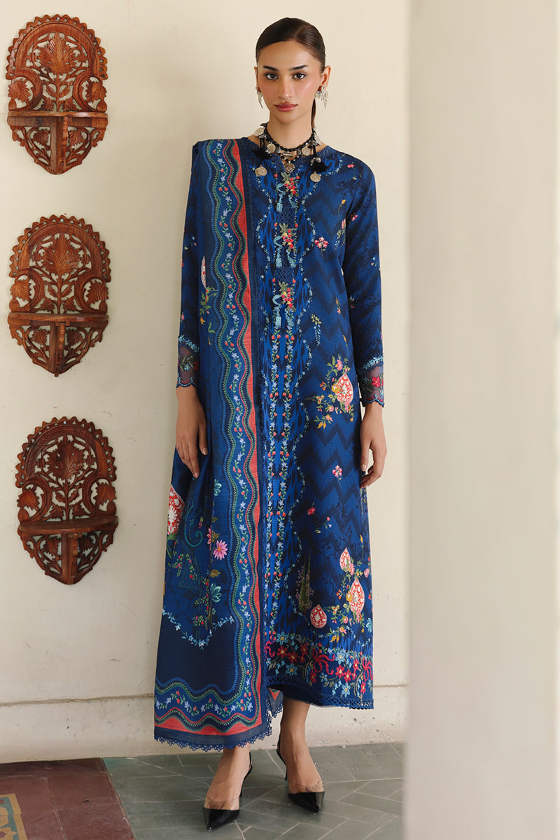 Qalamkar | QPrints Winter 25 | QW-02 (B) SILAS - Casual Dress - available at Maria Faisal in UK and USA.