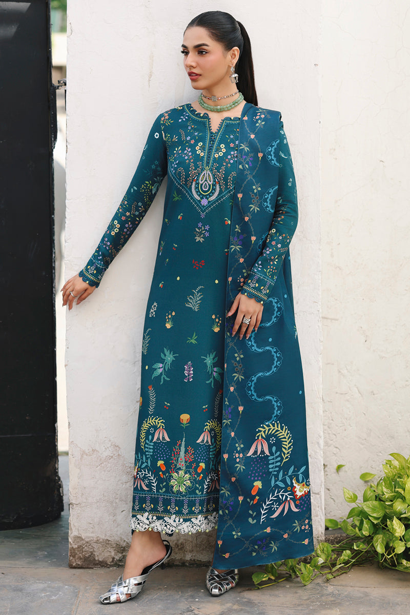 Qalamkar | QPrints Winter 25 | QW-05 (B) AMIEL - Casual Dress - available at Maria Faisal in UK and USA.