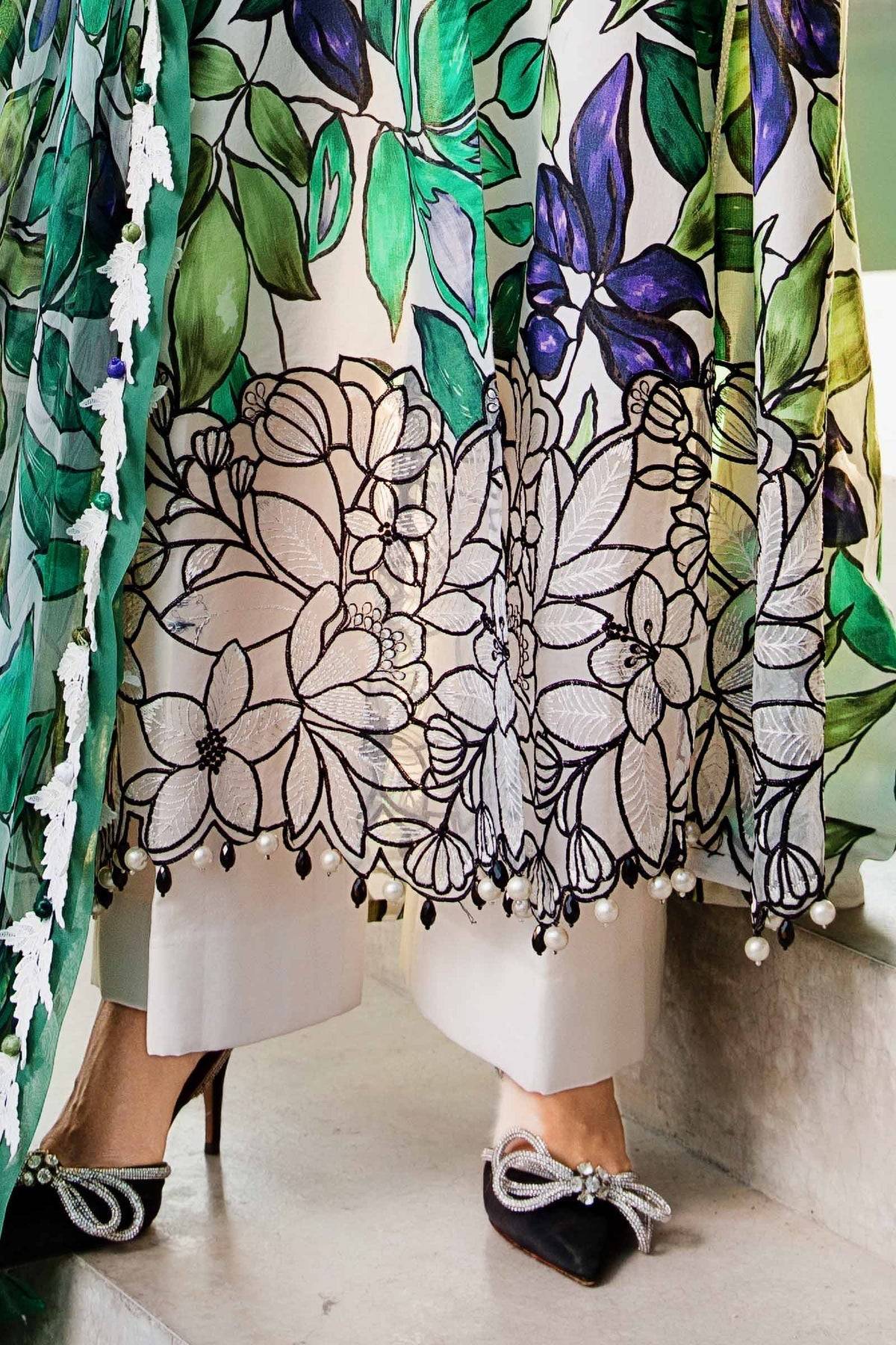 Maria B | M Prints 25 | MPT-2505-A by Maria Faisal - Registered Vendor of : Maria B - type : Ladies Clothes - 100% original wedding dresses