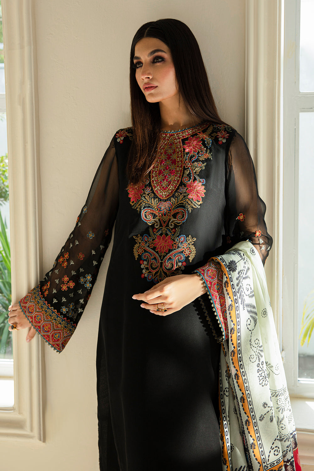Baroque | Formals Collection | EMBROIDERED CHIFFON UF-388 - Formal Dress - available at Maria Faisal in UK and USA.