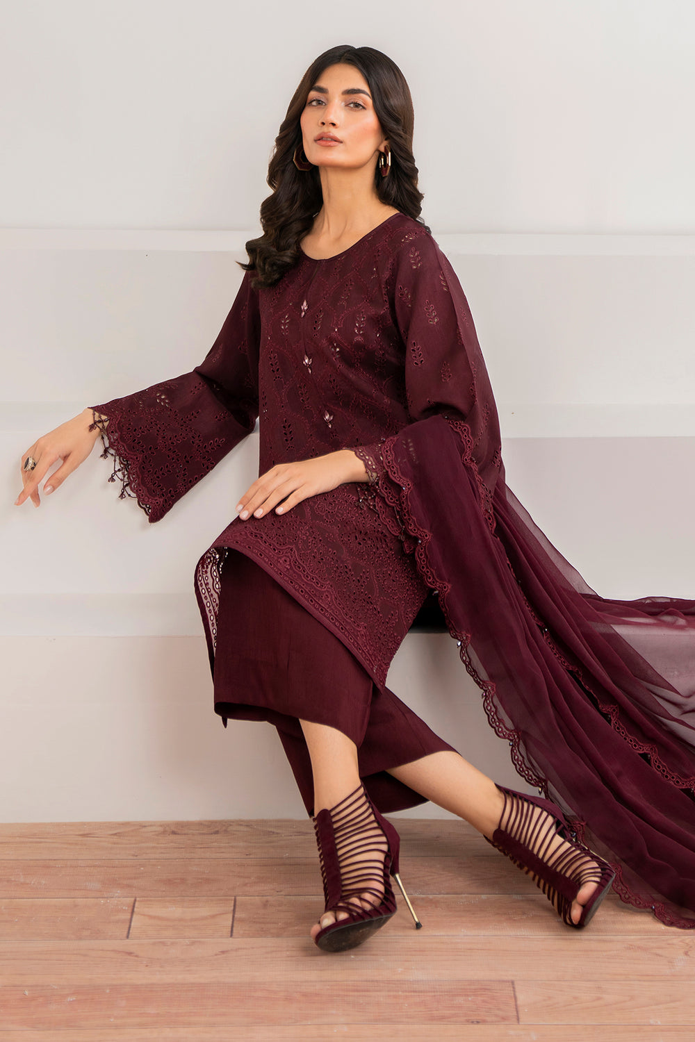 Baroque | Formals Collection | EMBROIDERED CHIFFON UF-690 - Formal Dress - available at Maria Faisal in UK and USA.