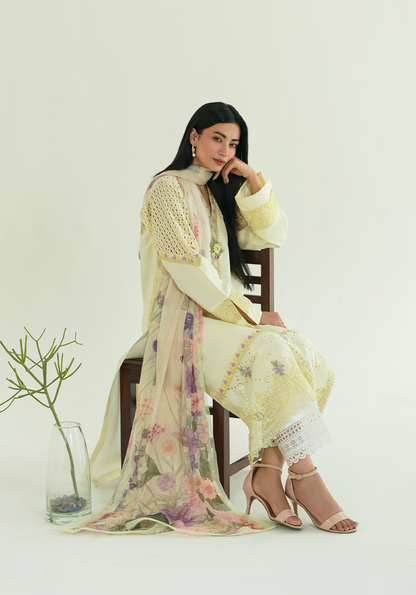Zarqash | Whispers of Summer |BUTTER BLOOM - Casual Dress - available at Maria Faisal in UK and USA.