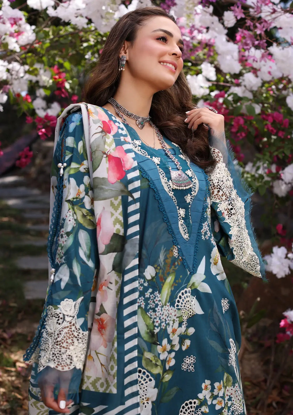 Elaf Premium | Prints Chikankari 24 | 02B SERENITA - Waniyas
