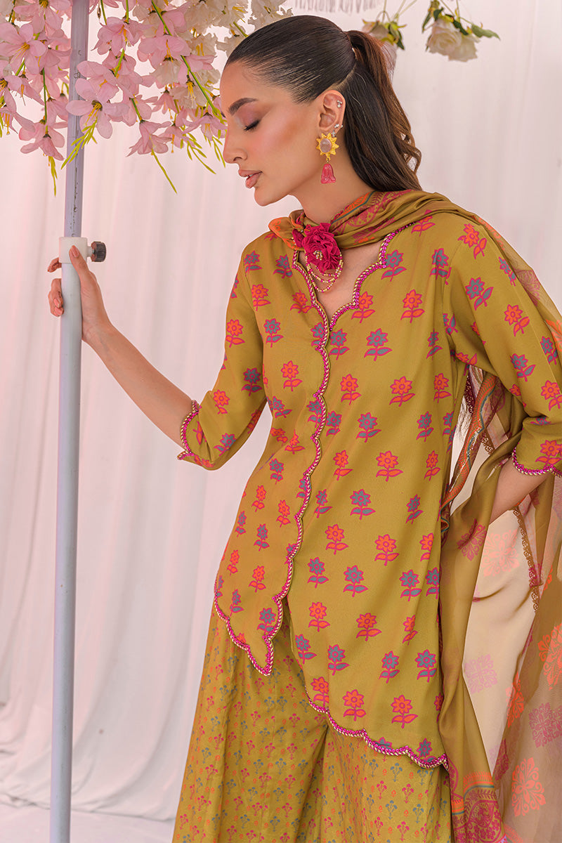 Chic Ophicial | The Maison Duo | Earthy Mustard - Luxury Dress - available at Maria Faisal in UK and USA.