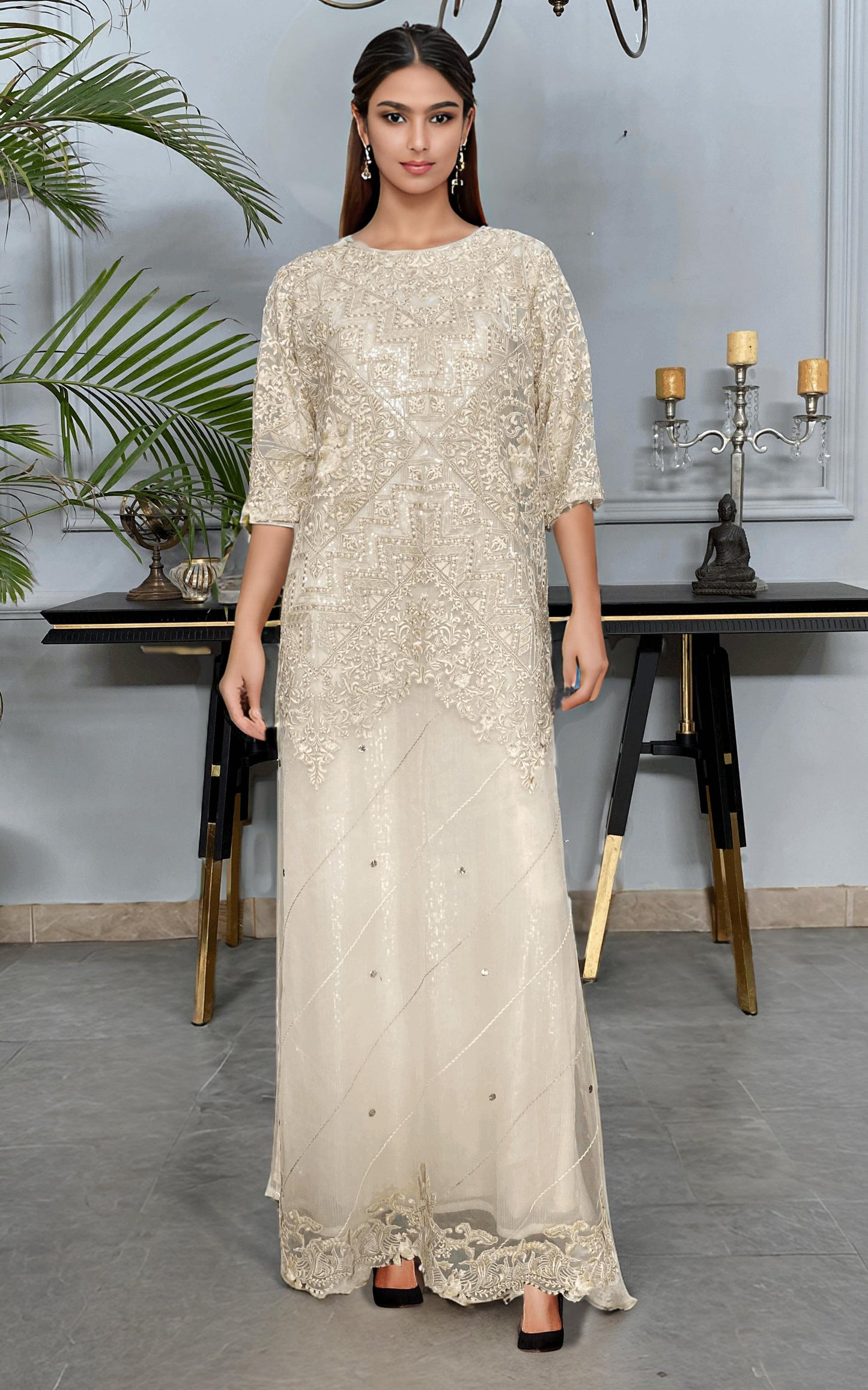 Threads and Motifs | Formal Dresses 25 | NET EMBROIDERED KAFTAN - Ladies Clothes - Maria Faisal