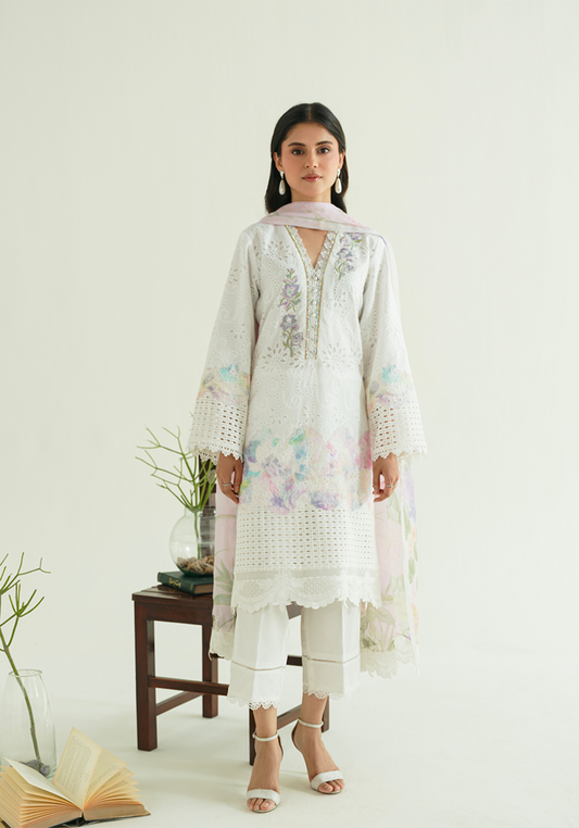 Zarqash | Whispers of Summer | FLORAL REVIERIE - Casual Dress - available at Maria Faisal in UK and USA.